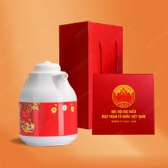 Phích giữ nhiệt thấp in logo Đại hội Mặt Trận Tổ Quốc