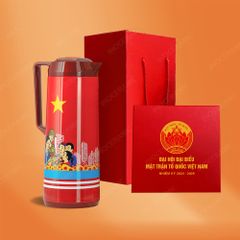 Phích giữ nhiệt thân cao in logo Đại hội Mặt Trận Tổ Quốc