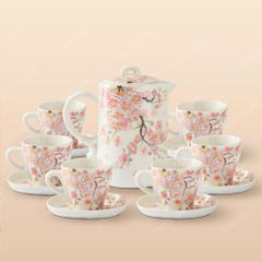 Bộ bình nước Indochine Đào Hồng gốm sứ Bát Tràng in logo