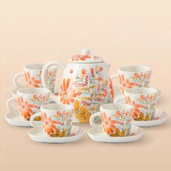 Bộ bình nước Indochine Hương Xuân – Xưởng sản xuất gốm sứ Bát Tràng in logo