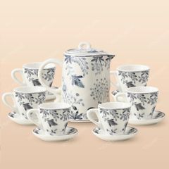 Bộ bình sứ Indochine Thanh Diệp Bát Tràng - Quà biếu Tết in logo