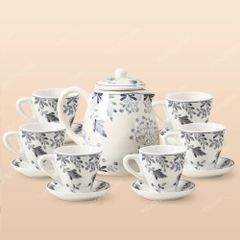 Bộ bình sứ Indochine Thanh Diệp Bát Tràng - Quà biếu Tết in logo