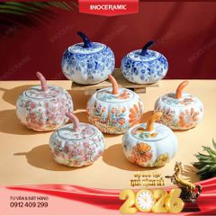 Bộ sưu tập khay hũ mứt Indochine Bát Tràng - Quà Tết doanh nghiệp ý nghĩa