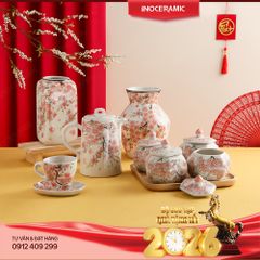 Bộ sưu tập gốm sứ Indochine Đào Hồng quà tặng ý nghĩa Tết 2026