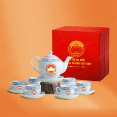 Quà tặng Đại hội Mặt trận - Bộ ấm trà Camelia viền hạc xanh