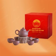 Bộ trà An Thổ Túc dáng quả bí quà tặng Đại hội Mặt Trận Tổ Quốc