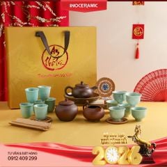 Bộ ấm Thổ Hoa chén men ngọc An Thổ Túc 25 món – Quà Tết cao cấp