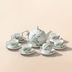 Bộ ấm chén nắp ngọn lửa Thanh Trúc Lam Điểu - Quà tặng in logo theo yêu cầu