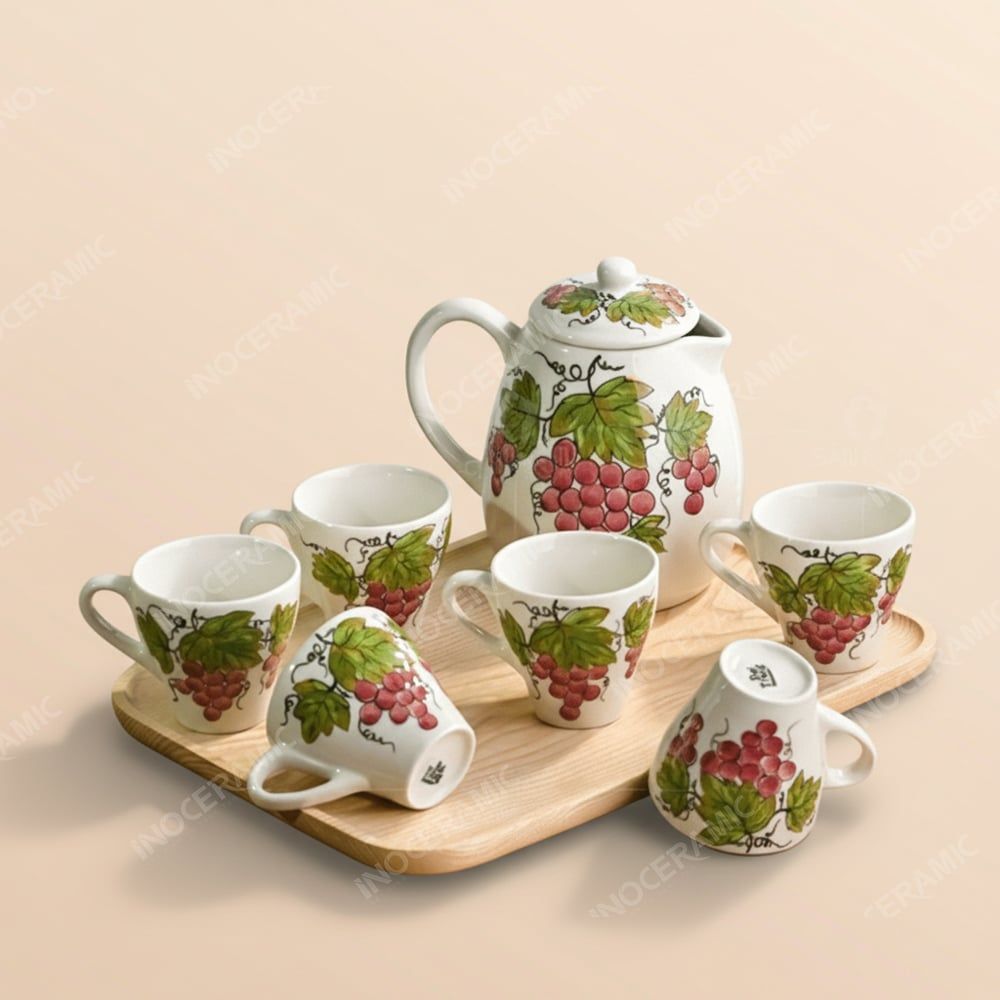 Bộ bình nước gốm sứ Bát Tràng quà tặng doanh nghiệp