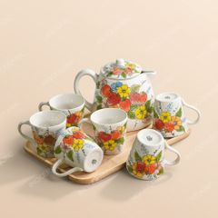 Bộ bình sứ đựng nước Hoa Dâu vẽ tay - Món quà biếu ý nghĩa cho phụ nữ