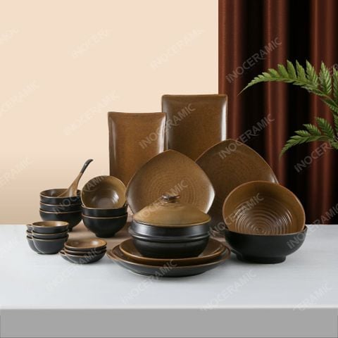BST Ô Thổ bộ bát đĩa tông trầm hiện đại cho nhà hàng khách sạn