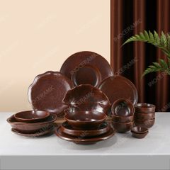 BST Huyền Mộc bộ bát đĩa setup nhà hàng khách sạn sang trọng