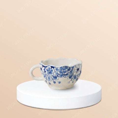 Cốc miệng lượn sóng hoa xanh