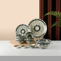 Bộ bát đĩa quà tặng 12 sản phẩm - Cá sặc rằn - Bát đĩa Bát Tràng in logo quà tặng