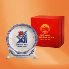 Đĩa biểu trưng lưu niệm in ấn logo biểu tượng Đại hội đế sứ