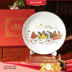 Đĩa trưng bày Mã Đáo Thành Công – Quà tặng Tết gốm sứ Bát Tràng