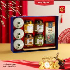 Hộp quà khay hũ mứt Xuân Khai Phúc – Set quà Tết gửi trao May Mắn, Phúc Lộc đầu năm