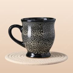 Cốc sứ eo to có quai Vân Thạch – Men hỏa biến
