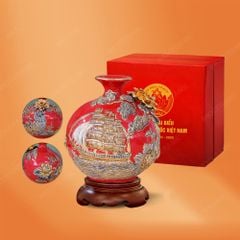 Quả hút lộc thuận buồm men đỏ đắp nổi in logo quà tặng Đại hội MTTQ