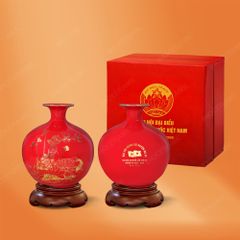 Quả hút lộc sen chép vẽ vàng quà tặng Đại hội Mặt Trận Tổ Quốc