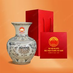 Lọ trường phúc vẽ vàng H29 quà tặng Đại hội Mặt Trận Tổ Quốc