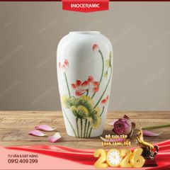 Lọ hoa Liên Hoa Khai Phúc – Quà Tết Bát Tràng cao cấp, cát tường 2026