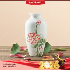 Lọ hoa Hồng Liên Thanh Ngọc – Quà Tết gốm sứ Bát Tràng cao cấp 2026