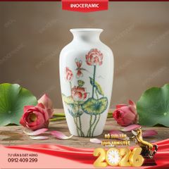 Lọ hoa Liên Phi Vũ – Quà tặng Tết gốm sứ Bát Tràng vẽ tay cao cấp 2026