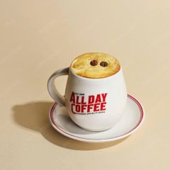 Cốc cà phê trứng quai tim hiện đại men màu in logo