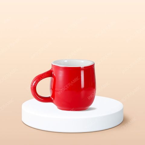 Cốc cà phê trứng quai tim hiện đại men màu in logo