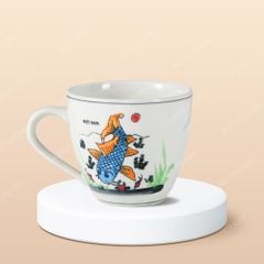 Ly sứ bầu Du lịch Việt Nam vẽ tay in logo lưu niệm