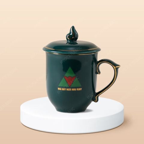 Ly sứ Bát Tràng - In logo kỷ niệm thành lập Constrexim Saigon - Nhà máy ngói màu Ruby