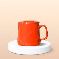 Ly sứ vuông quai vuông có nắp in logo