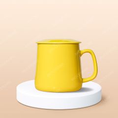 Ly sứ vuông quai vuông có nắp in logo