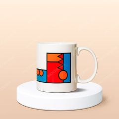 Ly sứ trụ quai C - Hoa văn Bauhaus in logo