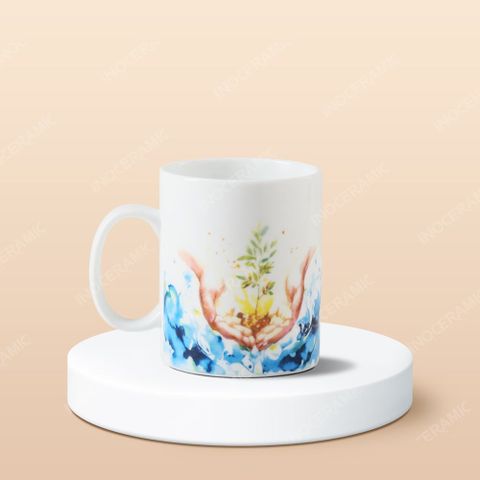 Ly sứ Bát Tràng - In logo nhà sản xuất sữa bột VitaDairy