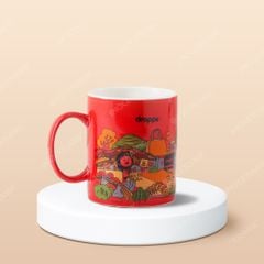Ly sứ Bát Tràng - In logo Droppii Mall men đỏ làm quà tặng