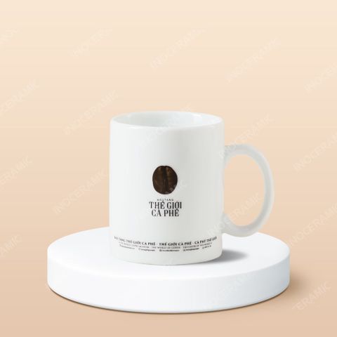 Ly sứ Bát Tràng - In hình và logo Bảo tàng Thế giới Cà phê