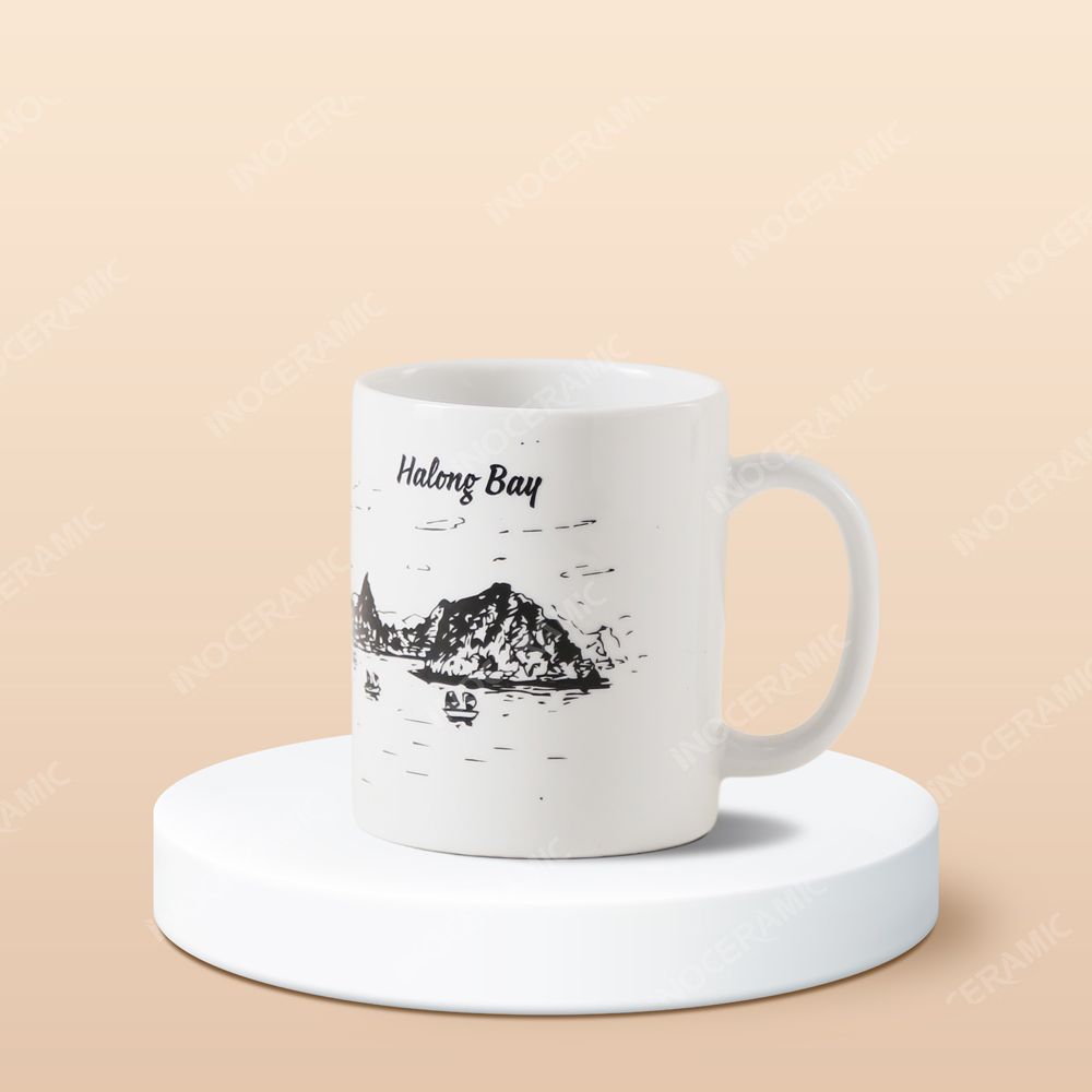 Ly sứ Bát Tràng - In logo công ty du lịch TST Tourist & Heritage Travel