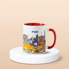 Ly sứ Bát Tràng - In logo Droppii Mall men trắng làm quà tặng