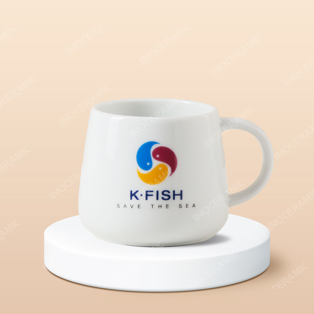 Ly sứ Bát Tràng - In logo nhà hàng hải sản Hàn Quốc K-FISH