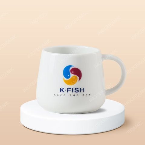 Ly sứ Bát Tràng - In logo nhà hàng hải sản Hàn Quốc K-FISH
