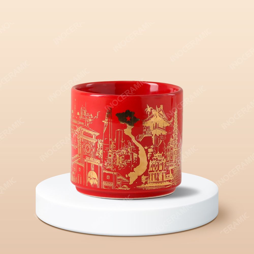 Ly sứ Bát Tràng - In hình địa danh 