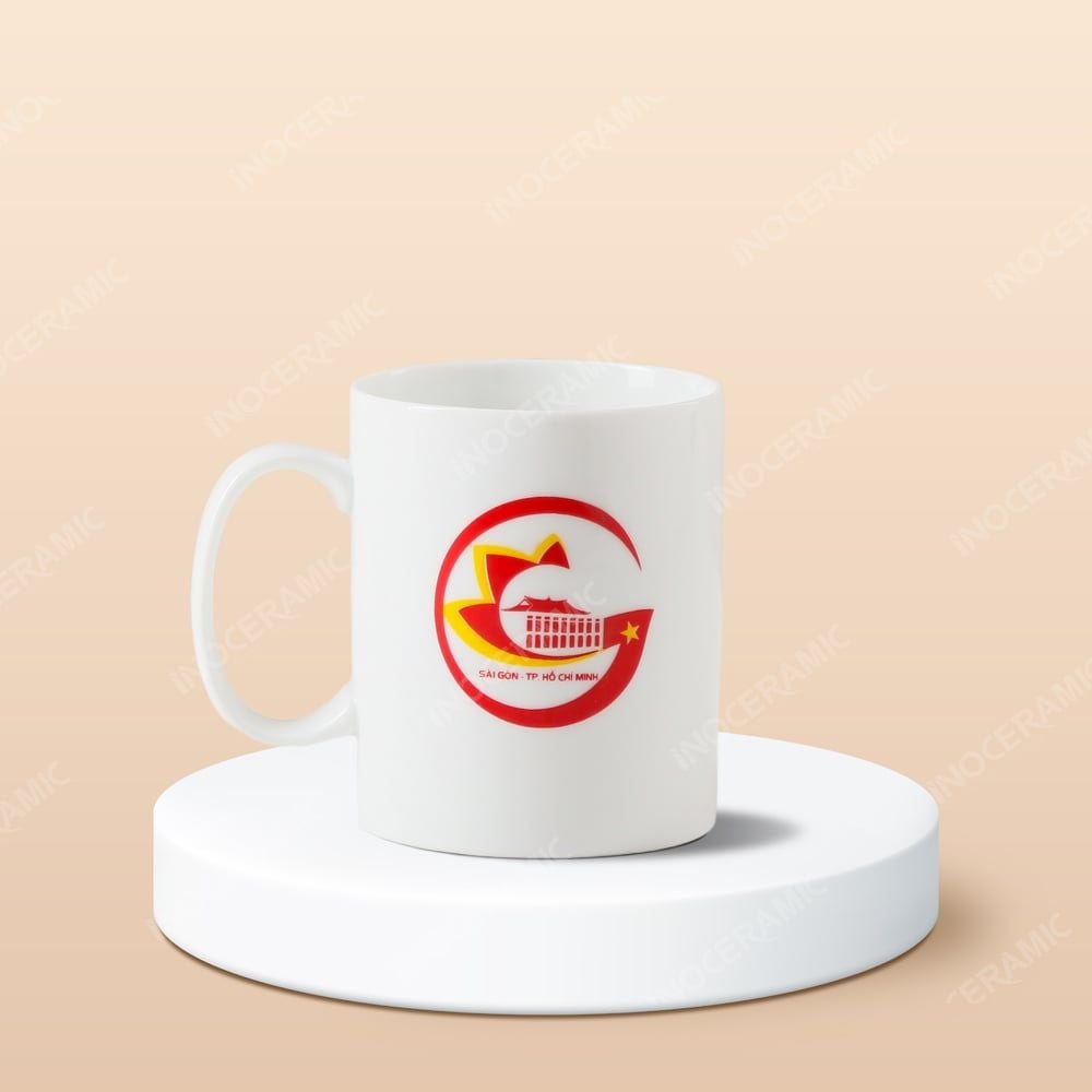 Ly sứ Bát Tràng - In logo biểu trưng Sài Gòn - Thành Phố Hồ Chí Minh