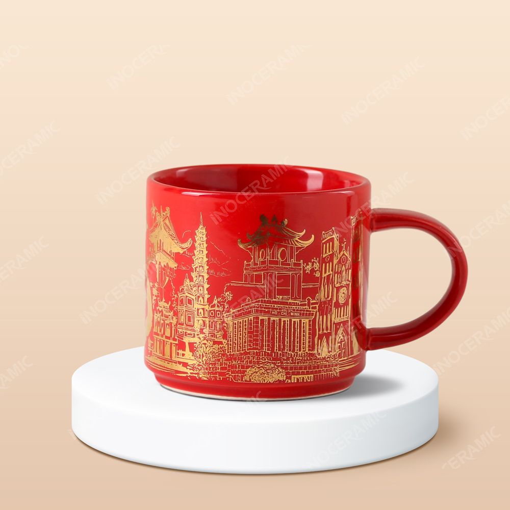 Ly sứ Bát Tràng - In hình địa danh 