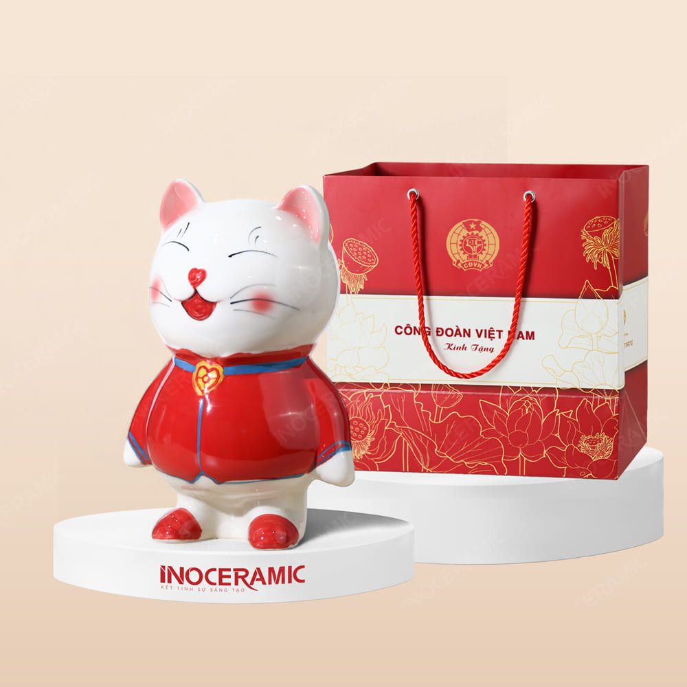 Quà tặng Công đoàn - Ống tiết kiệm hình con vật dễ thương in logo