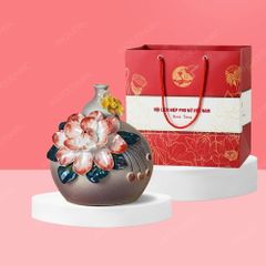 Quà tặng phụ nữ - Quả hút lộc hồ lô mini hoa đắp nổi