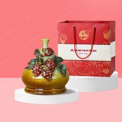 Quà tặng phụ nữ - Quả hút lộc hồ lô mini hoa đắp nổi