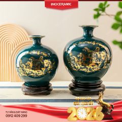 Quà Tết quả hút lộc Mã Đáo Thành Công vẽ vàng gốm sứ Bát Tràng