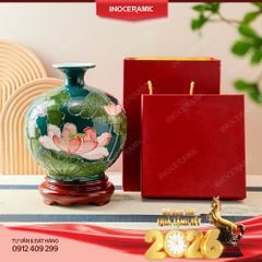 Quả hút lộc Ngọc Liên Phú Quý gốm sứ Bát Tràng làm quà Tết cao cấp
